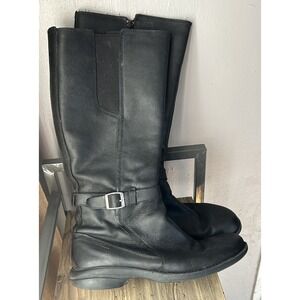 Women's Size 11 Merrell Andover Peak Tall Boots Black Leather Waterproof Zip